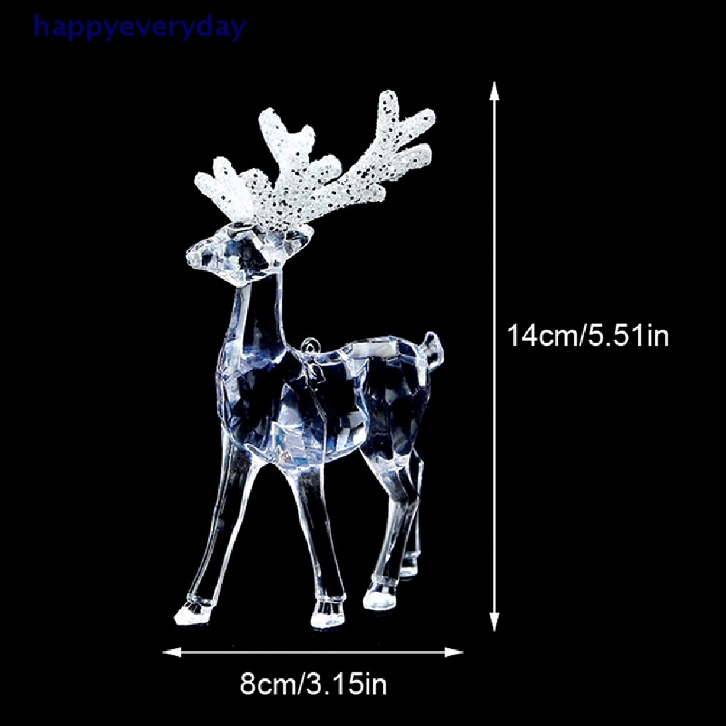 [happy] 1pc Hiasan Kue Elk Kristal Transparan Putih Mengkilap Untuk Perlengkapan Baking [ID]