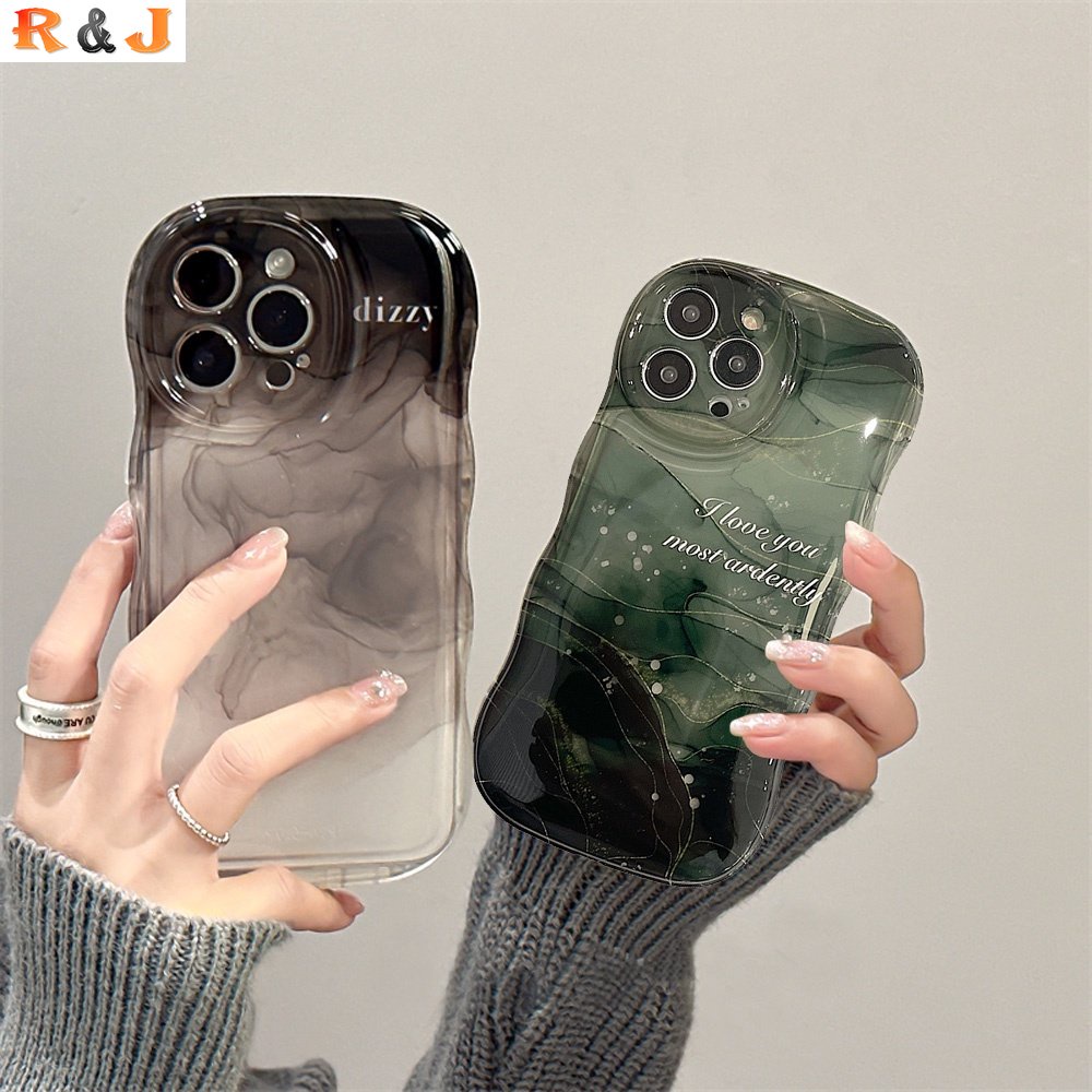 Case Baru OPPO A17 A57 2022 A15 A16 A16K A54 A12 A5S A7 A94 A93 A3S A11k A53 A31 A52 A92 A37 F9 A1K A76 A36 5F A9 2020 Ink and Wash Wave Edge TPU Phone Case Cover