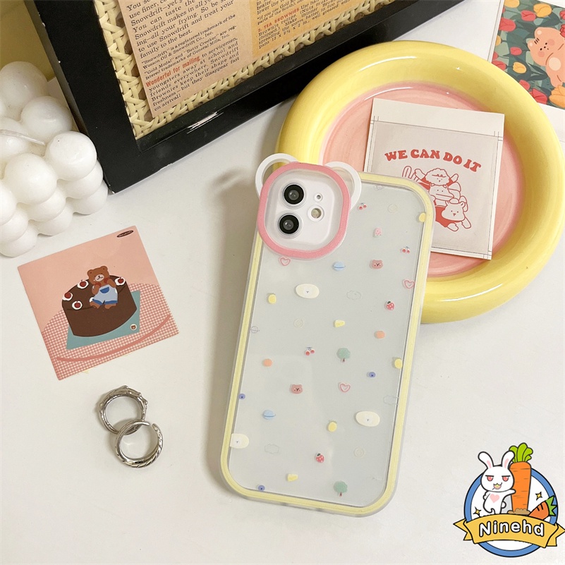 IPHONE Casing Kompatibel Untuk Iphone14 13 12 11 Pro Max X Xr Xs Max SE 8 7 6 6s Plus Pasangan Titik Gelombang Sederhana Casing Ponsel Transparan Anti Jatuh Halus Lembut Shockproof Cover Pelindung