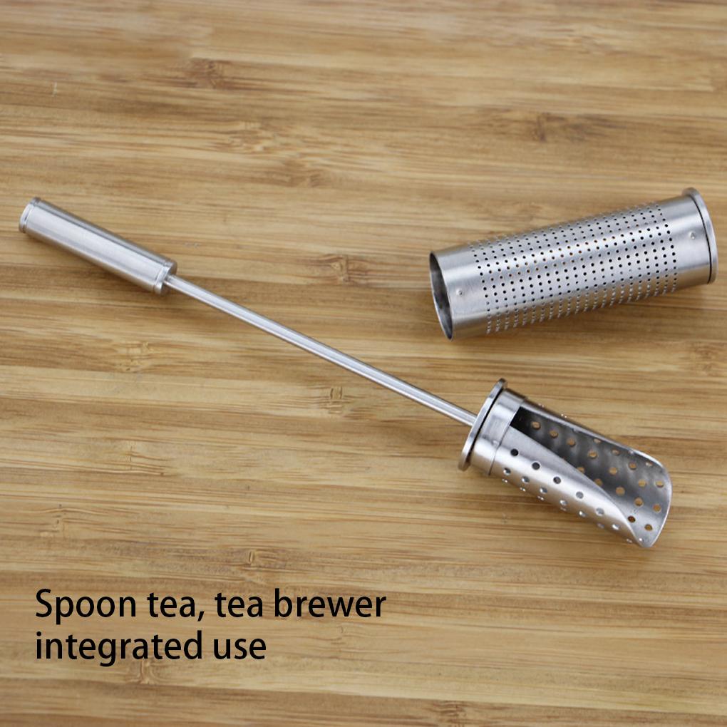 Tea Infuser Stainless Steel Pipa Steeper Diffuser Tabung Ekstraksi Daun Longgar Herbal Saringan Filter Terintegrasi Home