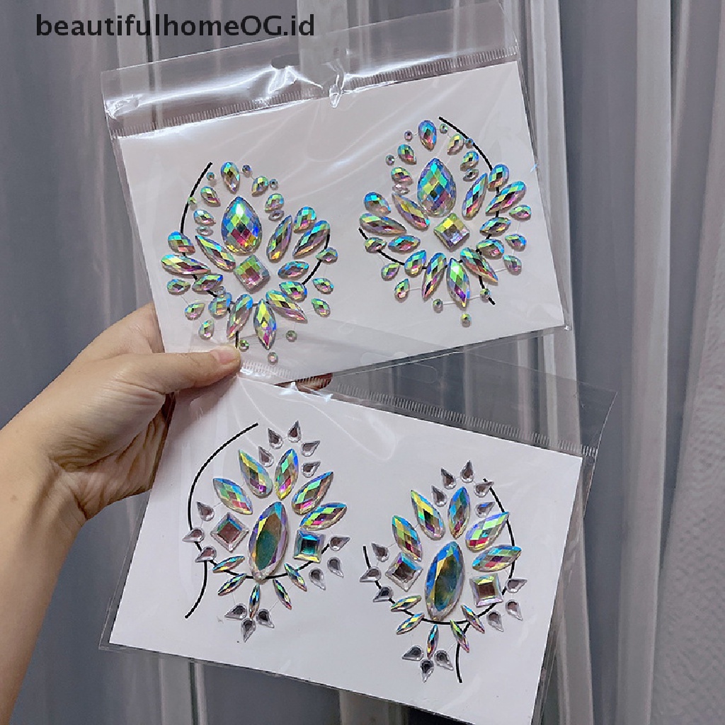 // Kecantikan// Dada Berlian Tato Stiker Wajah Permata 3D Rhinestones Tubuh Makeup DIY Kecantikan **