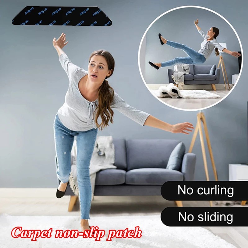 4per8/20pcs Pack Karpet Non-Slip Pad Tahan Lama Trapesium Tetap Stiker Karpet Sudut Anti Slip Tape Gripper Untuk Dapur Kamar Mandi Ruang Tamu Aksesoris Kualitas Tinggi