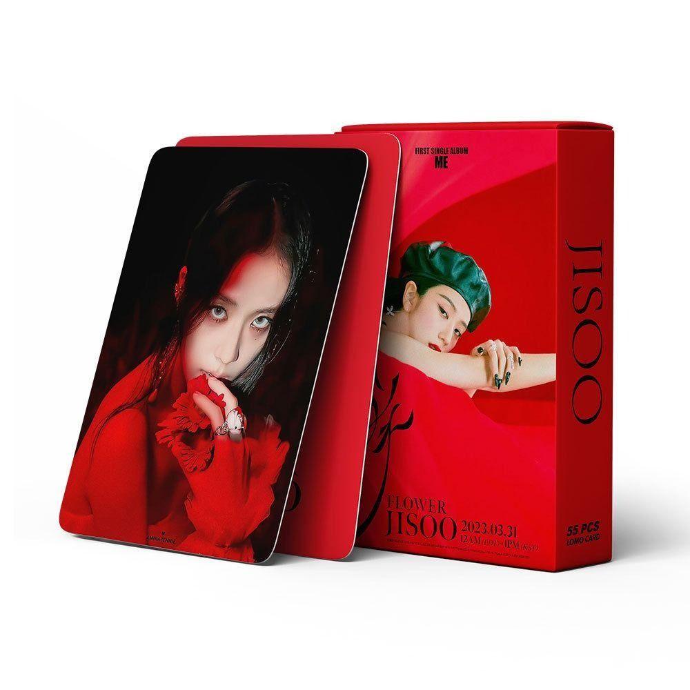 Mxbeauty Lomo Card Set Flash Gift Card 55pcs/Box Korea Fashion Cewek Grup Album Kartu LISA JISOO Kartu Harta Karun Set JISOO Lomo Card