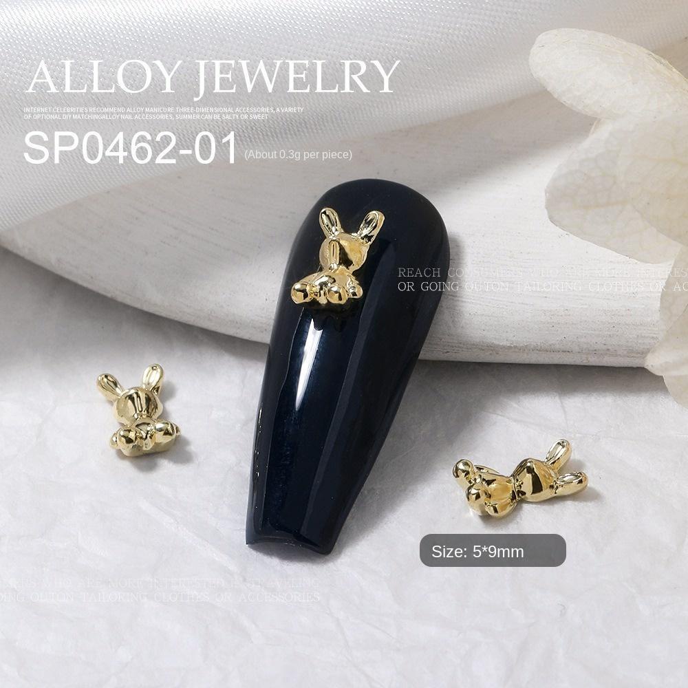 AUGUSTINA Agustinina Busur Dekorasi Kuku Wanita Mewah Emas Paduan Mahkota Manicure Aksesoris Kuku Jepang Nail Art 3D Nail Art Drills