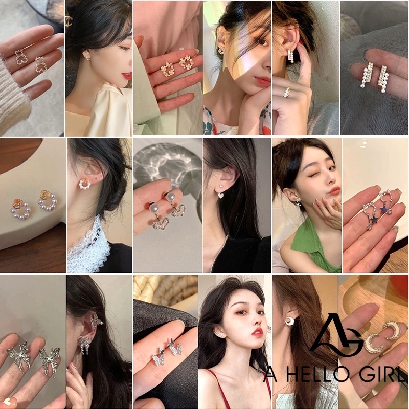 Anting S925 Silver Needle Aksen Mutiara Gaya Korea Untuk Hadiah