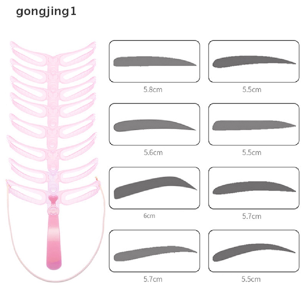 Ggg 8in1 Cetakan Alis Stensil Alis Desain Dapat Digunakan Kembali Kartu Perawatan Alis ID