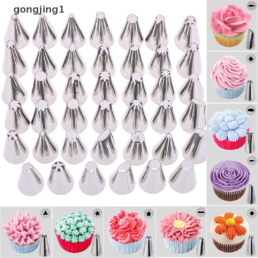 Ggg 42Pcs Spuit Piping Icing Besar Tahan Lama Pastry Stainless Steel Tips Set ID