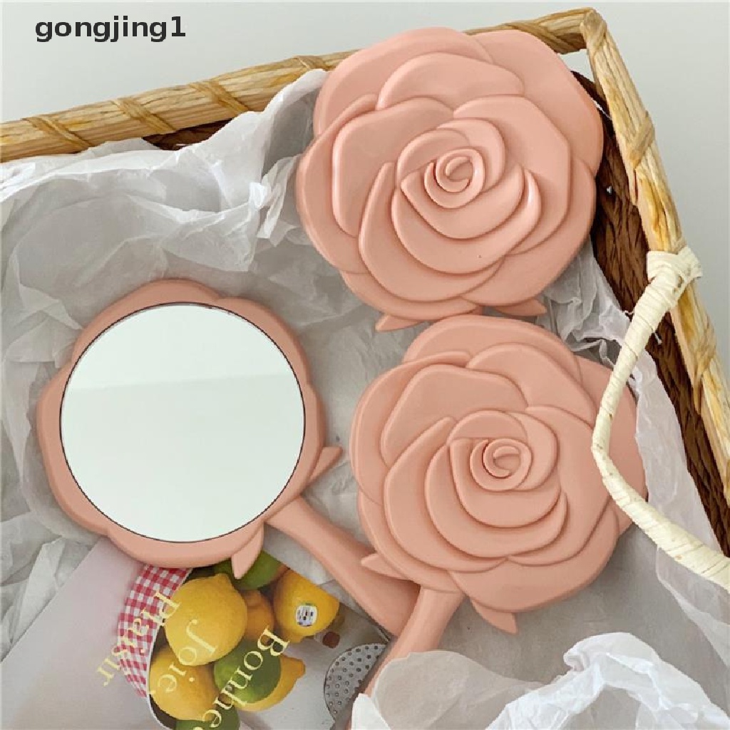 Ggg Kaca Rias Genggam Vintage Rose Kaca Rias Cermin Tangan Pocket Mirror ID