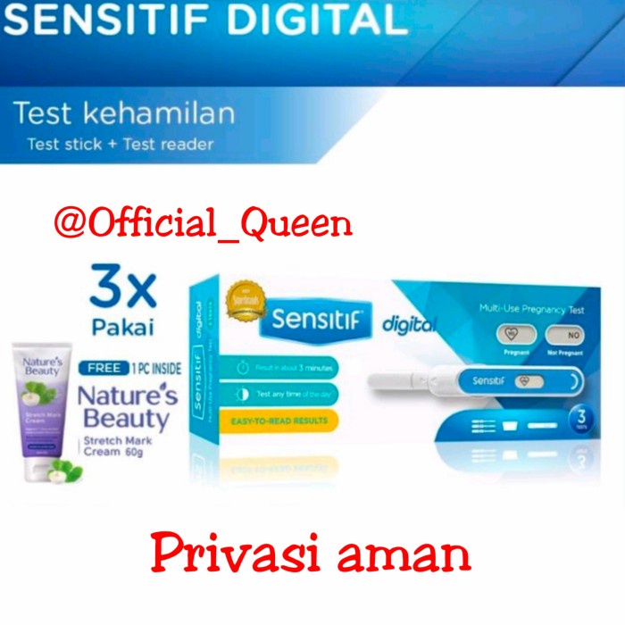 Sensitif digital Tespek alat test kehamilan Testpack