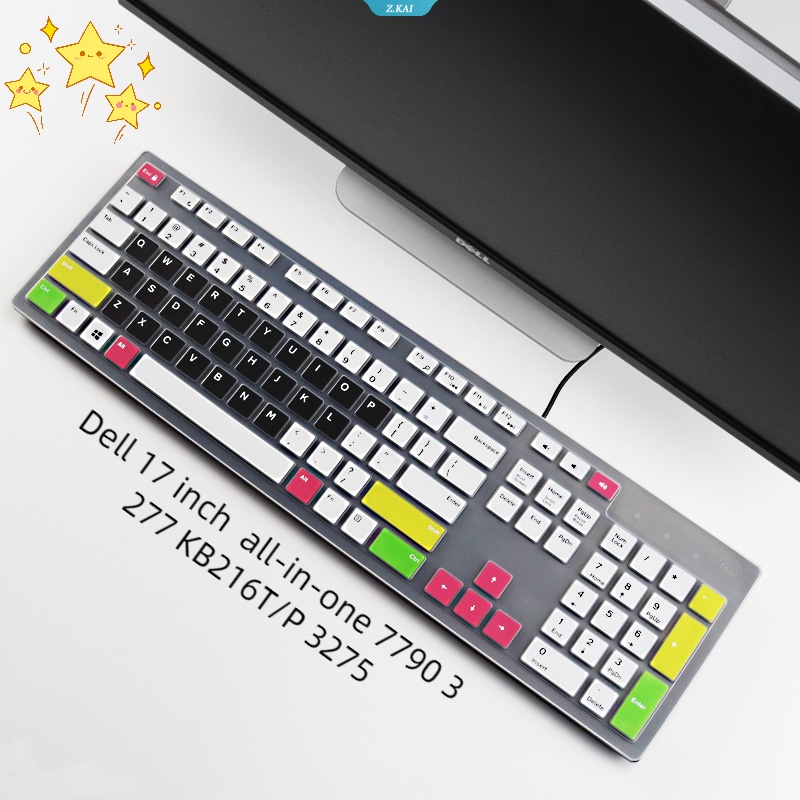 Cover Keyboard Komputer Model Untuk Dell 17inch Desktop Serba77903277 KB216T/P3275Silikon Keyboard Lembut Pelindung Kulit Film Tahan Debu [ZK]