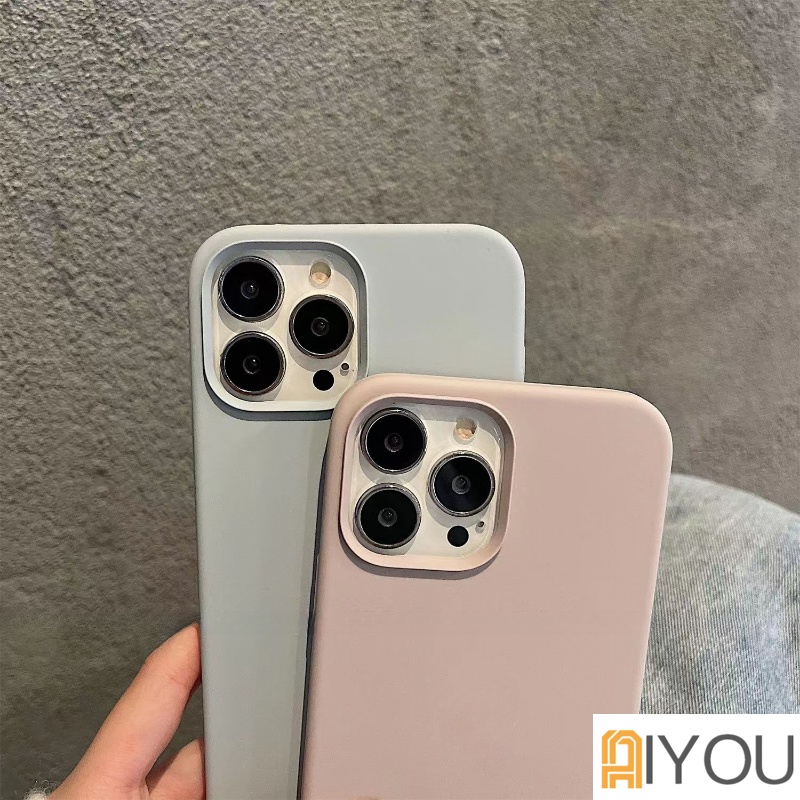 IPHONE Case logo Silikon Cair Untuk Iphone13 14 11 12 Pro Max Original Soft Cover Tritone Untuk Iphone12Mini X XR Xs8 7 6 SE 2020Cases