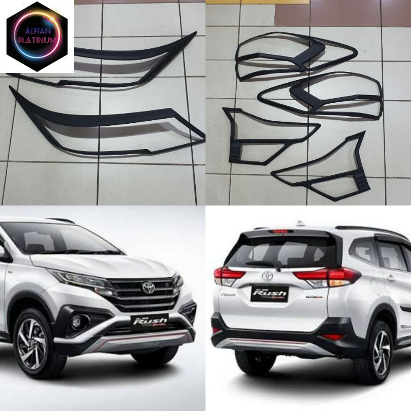 Paket garnish lampu hitam doff All New Rush/Terios 2018. Variasi Mobil