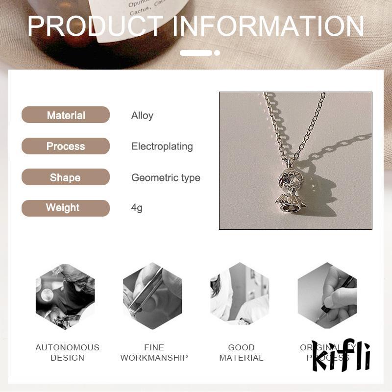 [KD] Berlian Bulat Minimalis Temperamen Cuaca Boneka Kalung Cahaya Mewah Kerah Rantai