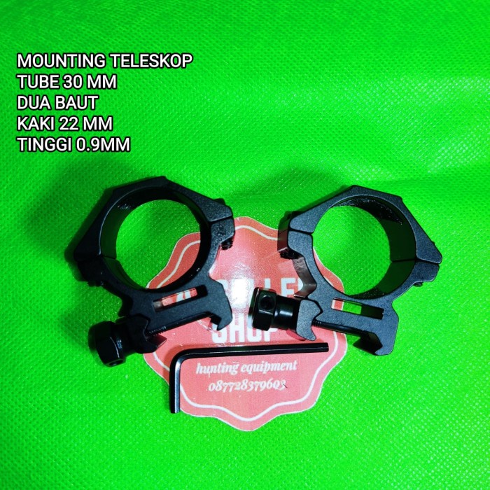 mounting teleskop rel 22mm tube 30 satu set - REL 22 OD 25