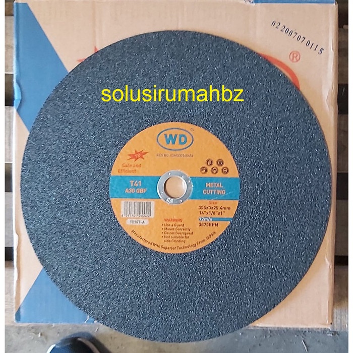 Batu gerinda potong 14 inch WD Spec T41-A30 14&quot; x 3 pemotong besi