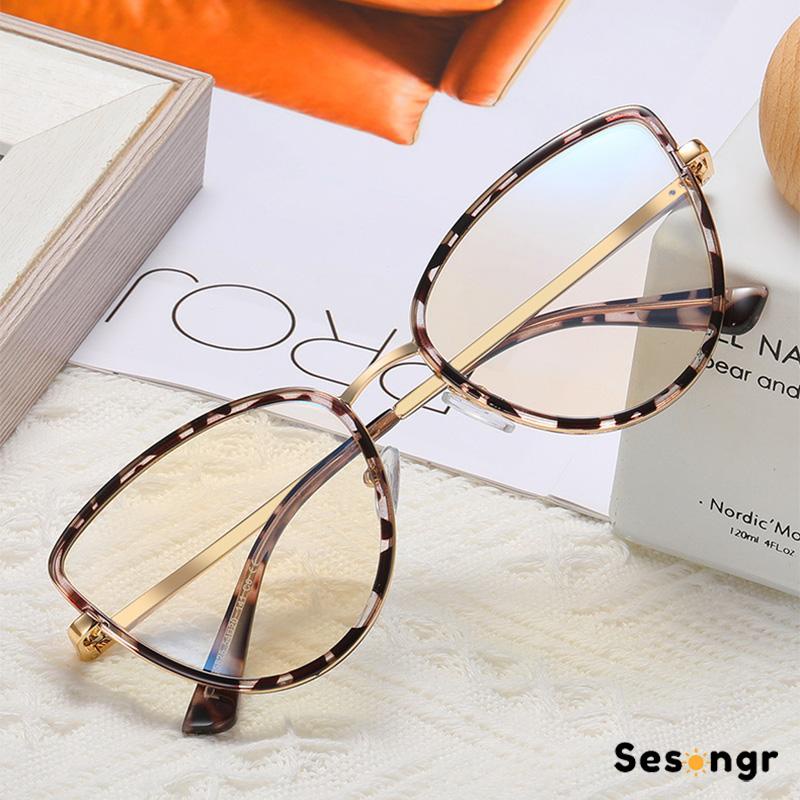 Kacamata Anti Radiasi Optik Populer kacamata Korea Cat Eye Pemblokiran Cahaya Biru kaca mata Rleopard etro Fashionable Eyeglasses Wanita