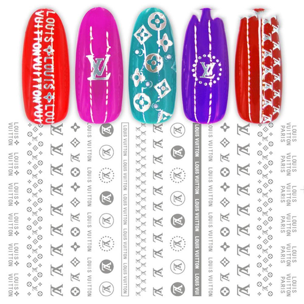 Mxbeauty Stiker Kuku Gaya Perancis DIY Dengan Perekat Belakang Warna Emas Perak Mewah Manicure Decals