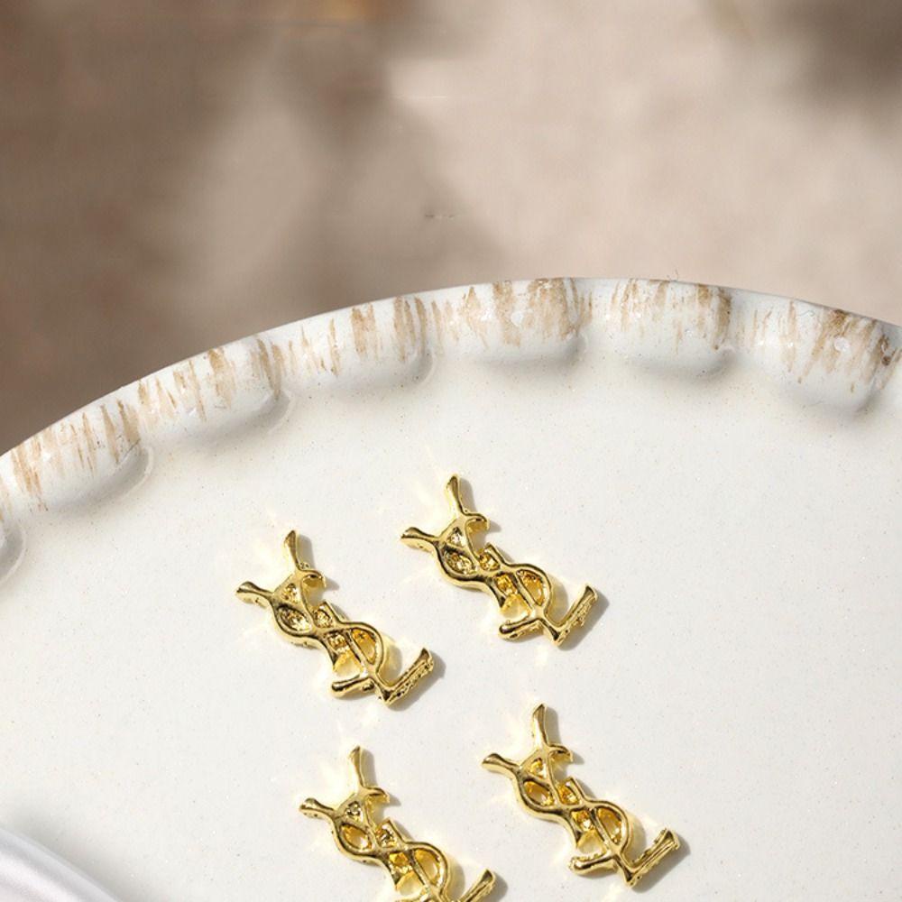 Augustina Nail Charms 10Pcs Gaya Perancis Hiasan Kuku Mewah Alloy Manicure Aksesoris