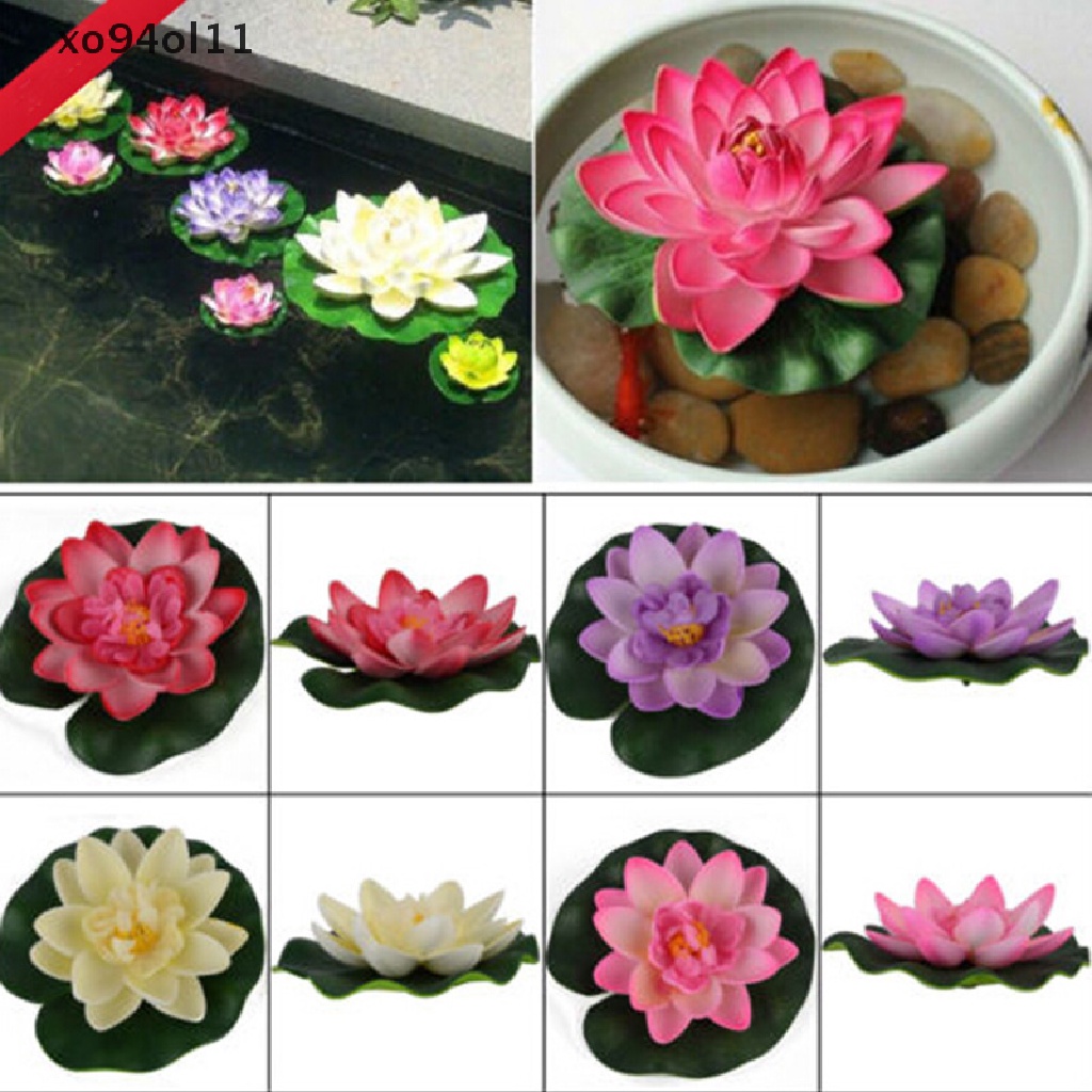 Xo Hotsale DIY Artificial Water Lotus Floag Bunga Ikan SPA Kolam Tanaman Deco OL