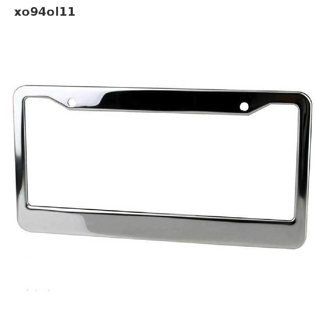 Xo 1PCS Cover Tag Frame Plat Nomor Bahan Metal Stainless Steel Chrome Dengan Tutup Sekrup OL