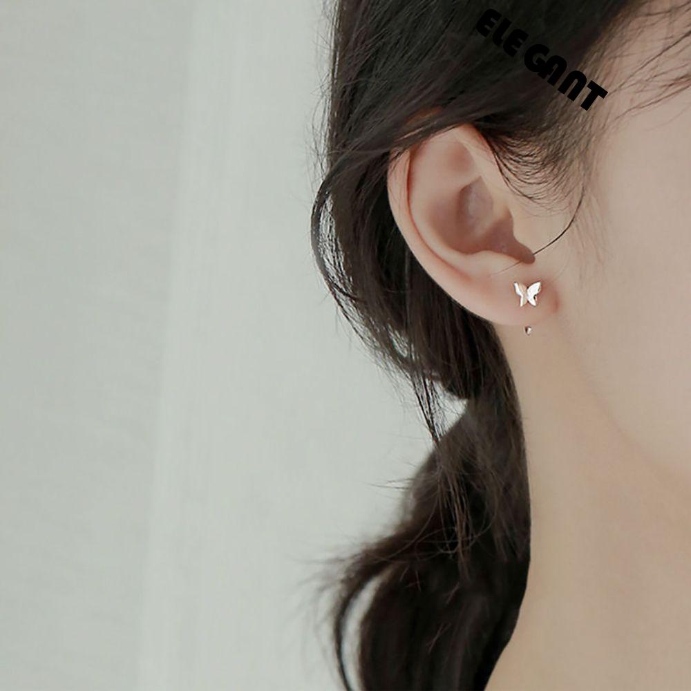 [Elegan] Wanita Anting Pejantan Perempuan Aksesoris Telinga Cinta Hati Bunga Bulan Bintang Hoop Earrings