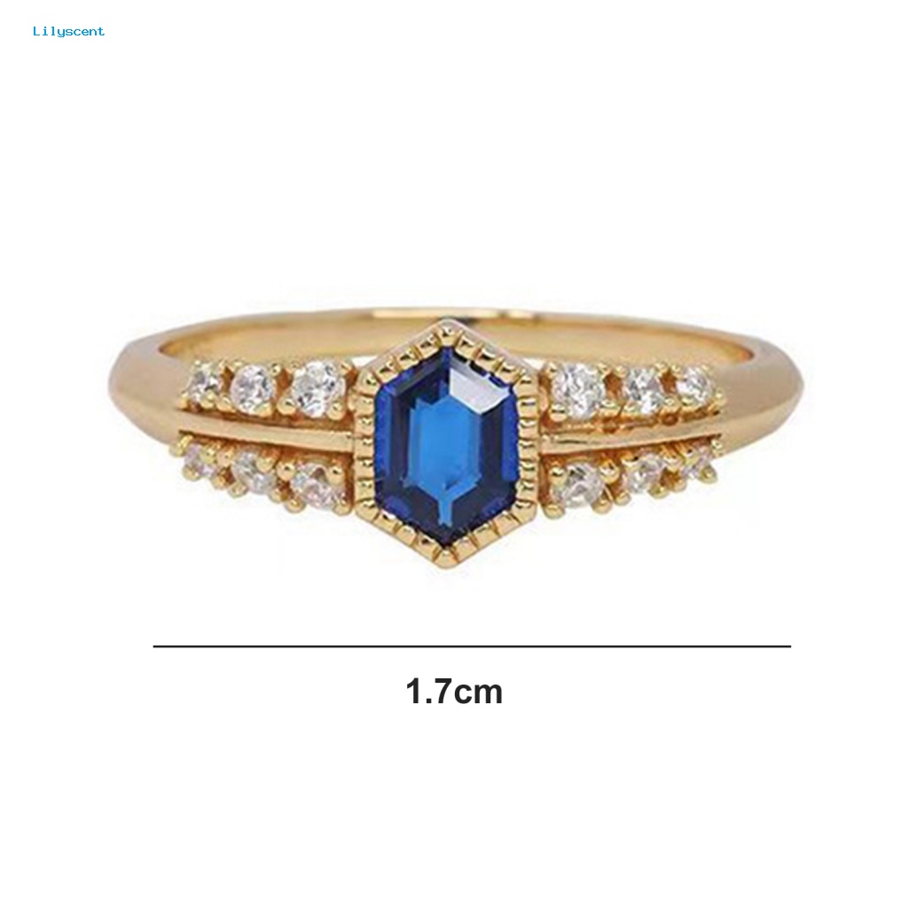 Lilyscent Retro Jari Cincin Fashion Perhiasan Berlian Imitasi Bertatahkan Ladies Ring Mewah