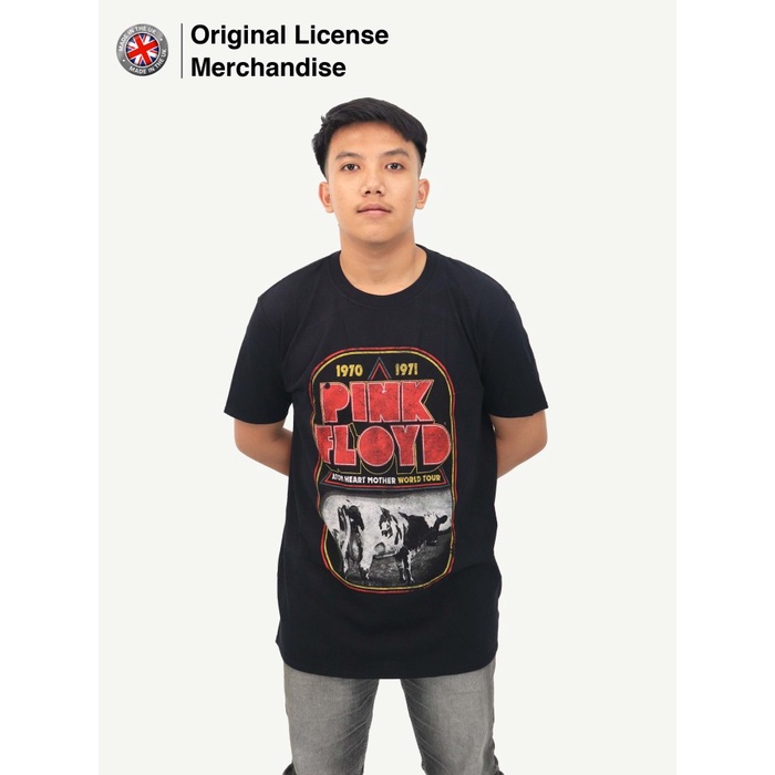 Kaos Baju Band Musik Pria Wanita Katun Casual Dewasa Import Premium PINK FLOYD Original Atom Heart M