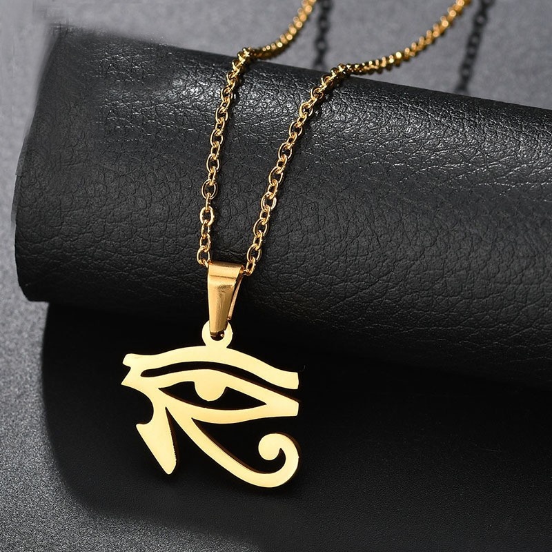 Z H Perhiasan Anti Karat Horus Liontin Mata Fashion Pria Dan Wanita Kalung Titanium Retro Hip Hop Rock Punk Aksesoris Pesta