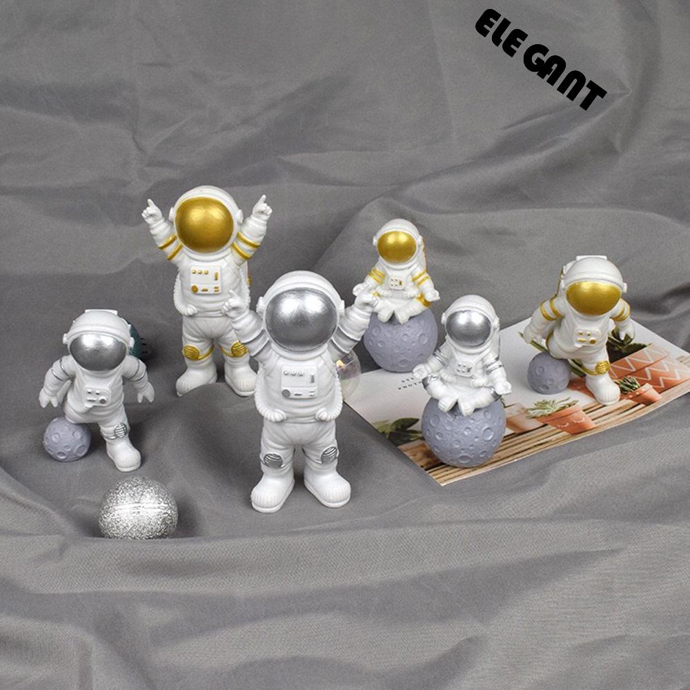 [Elegan] Astronot Figure Lucu 3pcs Spaceman Party Miniatur Anak Model Aksi