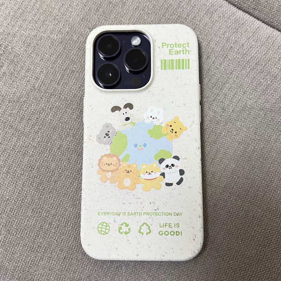 IPHONE Casing Ponsel Iphone11 ins Bahan Ramah Lingkungan Perlindungan Kamera Cocok Untuk Iphone14 13 12 14Plus Pro MAX 7 8Plus X XR XS MAX SE 12mini 13mini Model Empat Sudut Shockproof