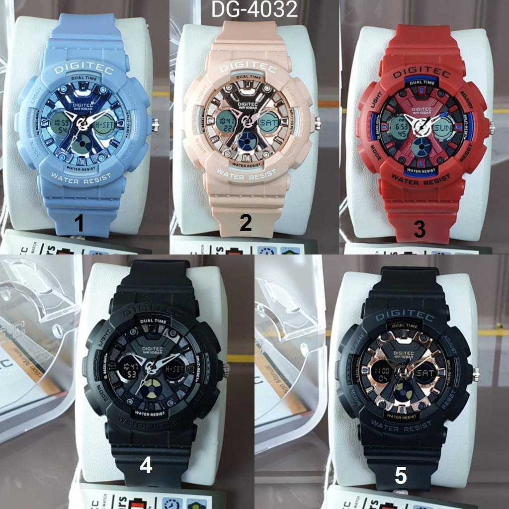 NGAN DIGITEC DG 4032 WANITA RUBBER DUAL TIME ORIGINAL
