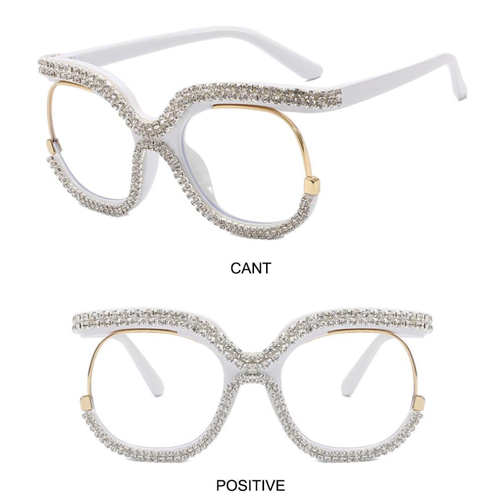 Lily Anti-Blue Light Glasses Oversized Diamond Clear Lens Blue Light Blocking Glasses