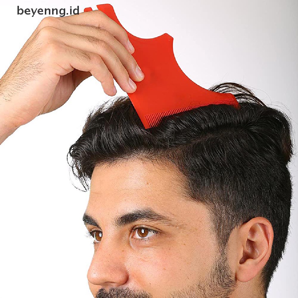 Beyen 2/3/4Pcs Pria Jenggot Rambut Goatee Garis Leher Cukur Template Panduan Potong Rambut Kit Alat ID