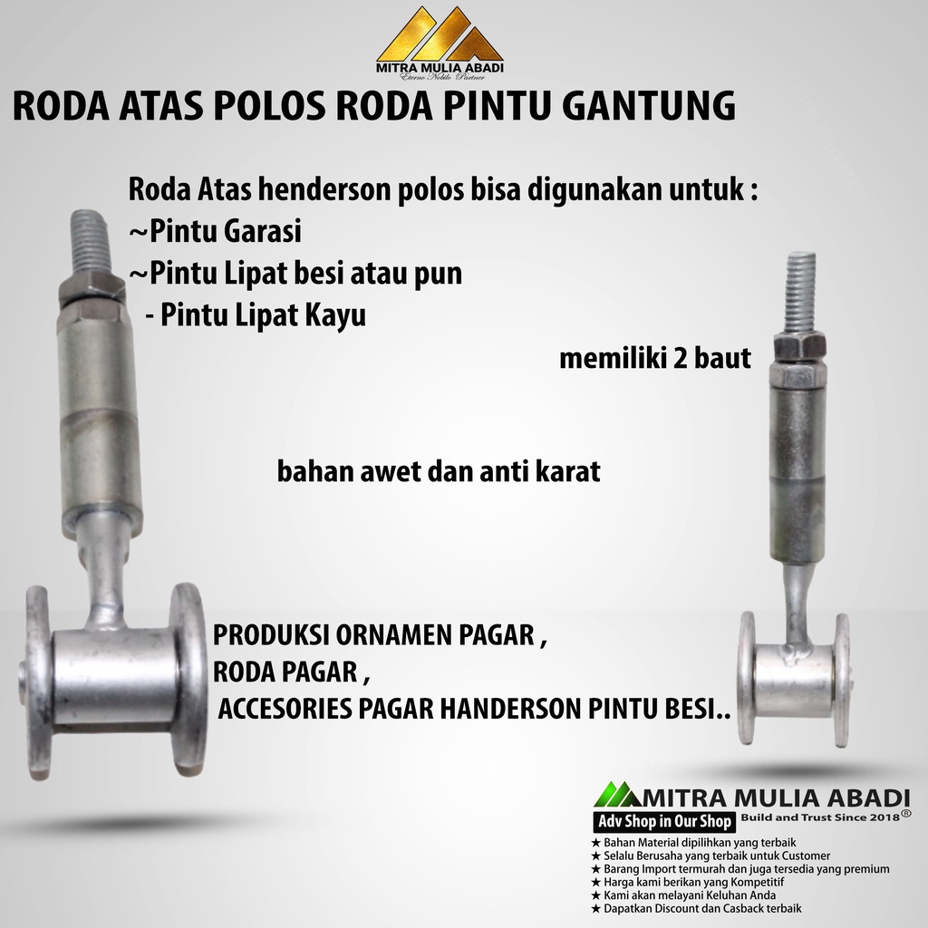 Roda atas Polos Roda Pintu Gantung