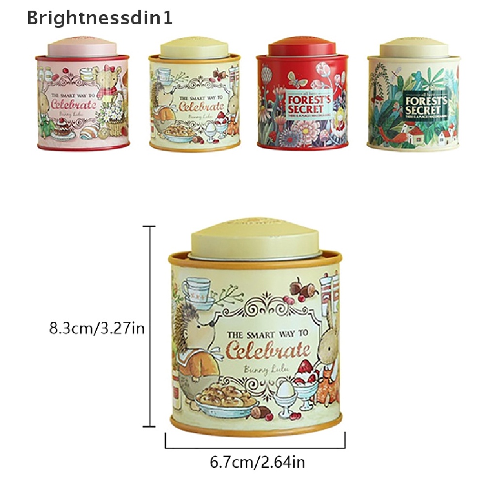 [Brightnessdin1] Mini Floral Iron Tin Case Sealed Berbunga Kotak Penyimpanan Teh Candy Boxes Butik