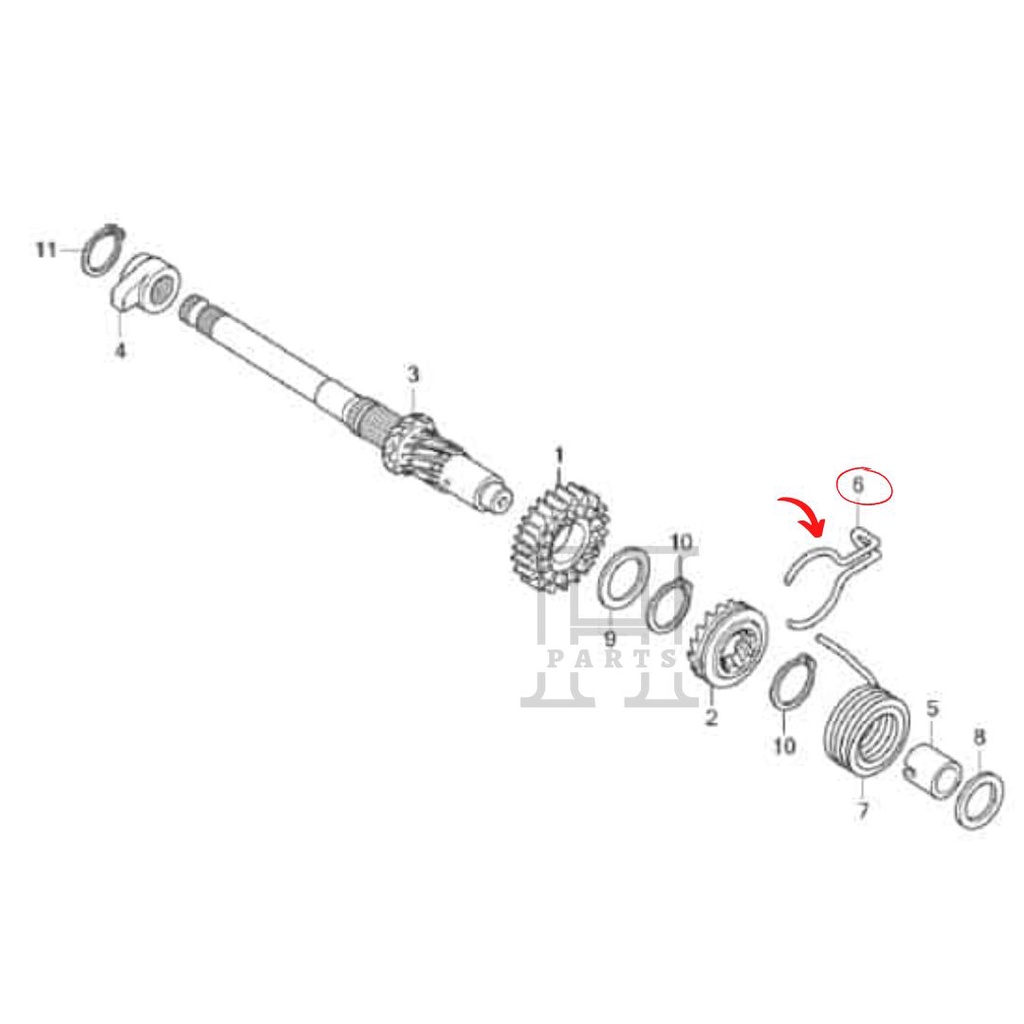 KAWAT KLIP KANCING SELAHAN SLAHAN ENGKOL SPRING FRICT STARTER PINION REVO BLADE 110 FI 28271-KWB-600  ASLI ORIGINAL AHM HGP HONDA