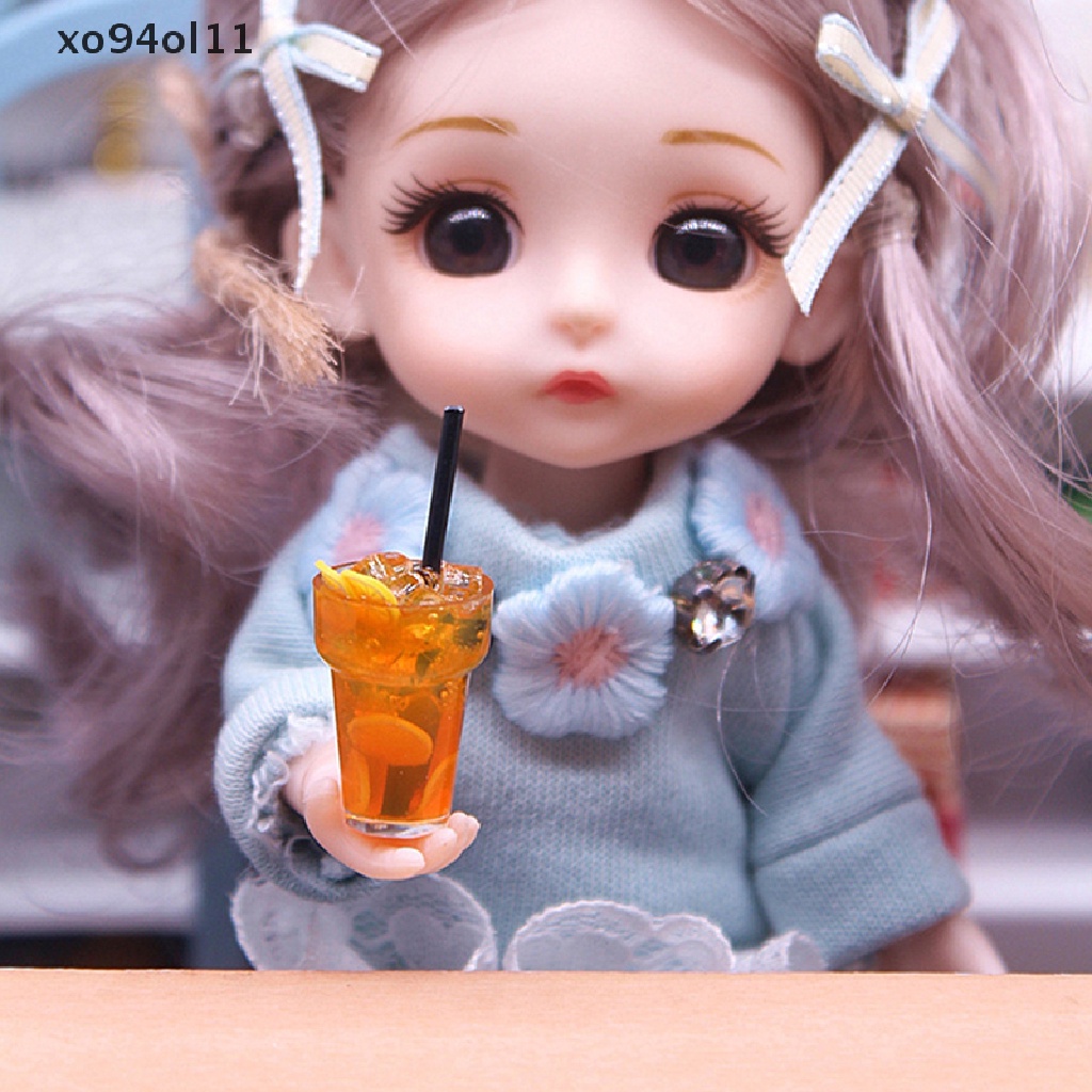 Xo 1Pc 1: 12rumah Boneka Miniatur Lemon Tea Cangkir Air Minum Model Cangkir Ornamen Rumah Dekorasi Pemandangan Hidup Mainan OL