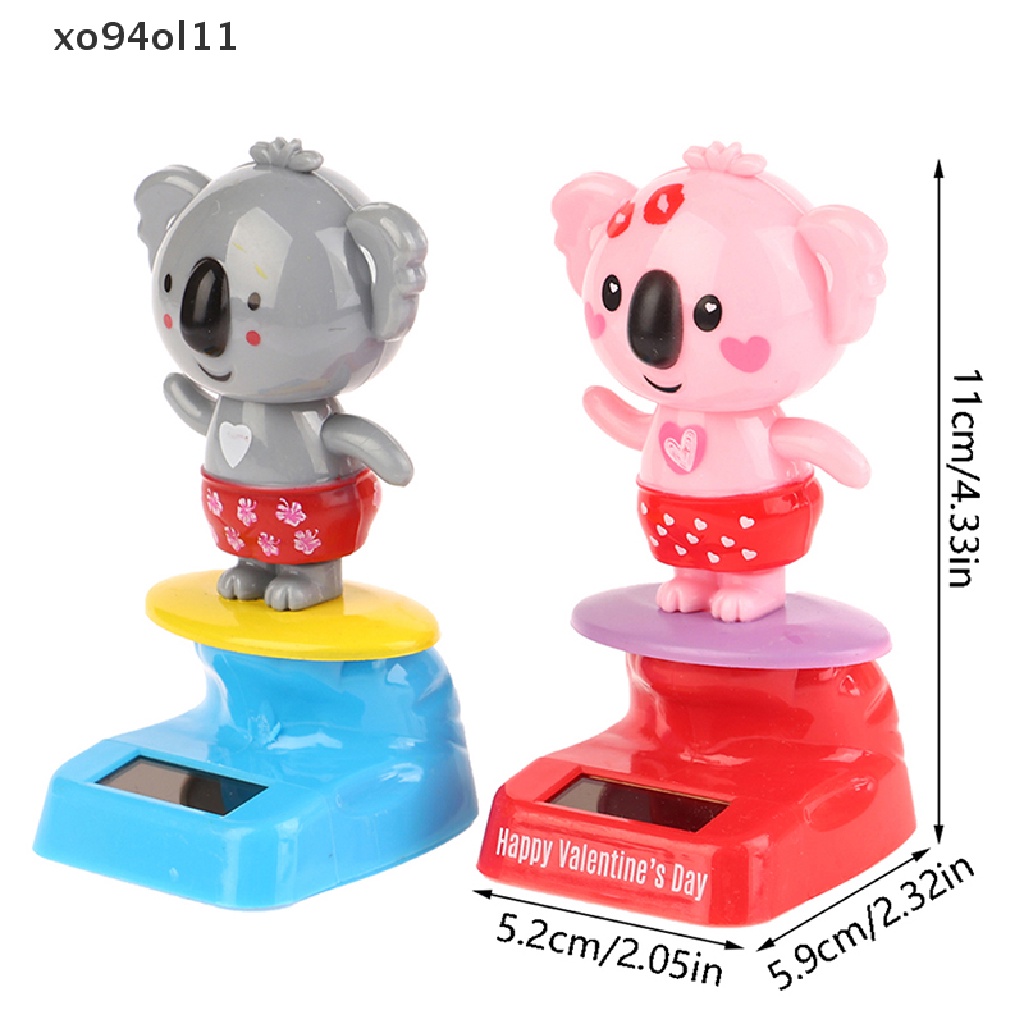 Xo Kawaii Kartun Koala Ornamen Tenaga Surya Goyang Kepala Mainan Mobil Hiasan Decor OL