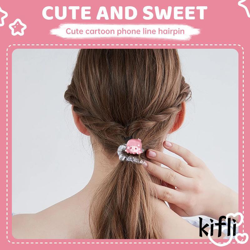 [KD] Mata Berkilau Halus Kabel Telepon Hiasan Kepala Rambut Cincin Rambut Kitty Kucing Lucu Manis Kartun