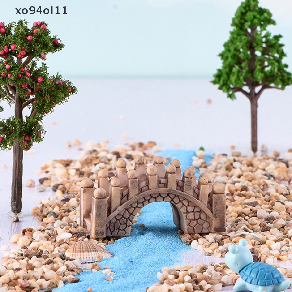 Xo Mini stone bridge resin micro landscape Patung Dekorasi Proses resin OL