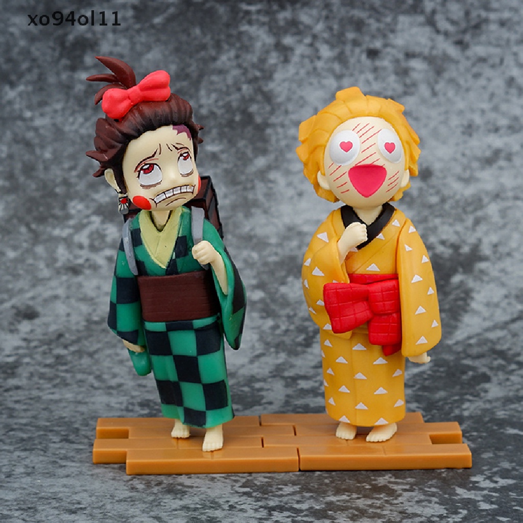 Xo Anime Figure Demon Slayer Kimetsu no Yaiba Zenitsu Inosuke Tanjirou Mainan Lucu OL