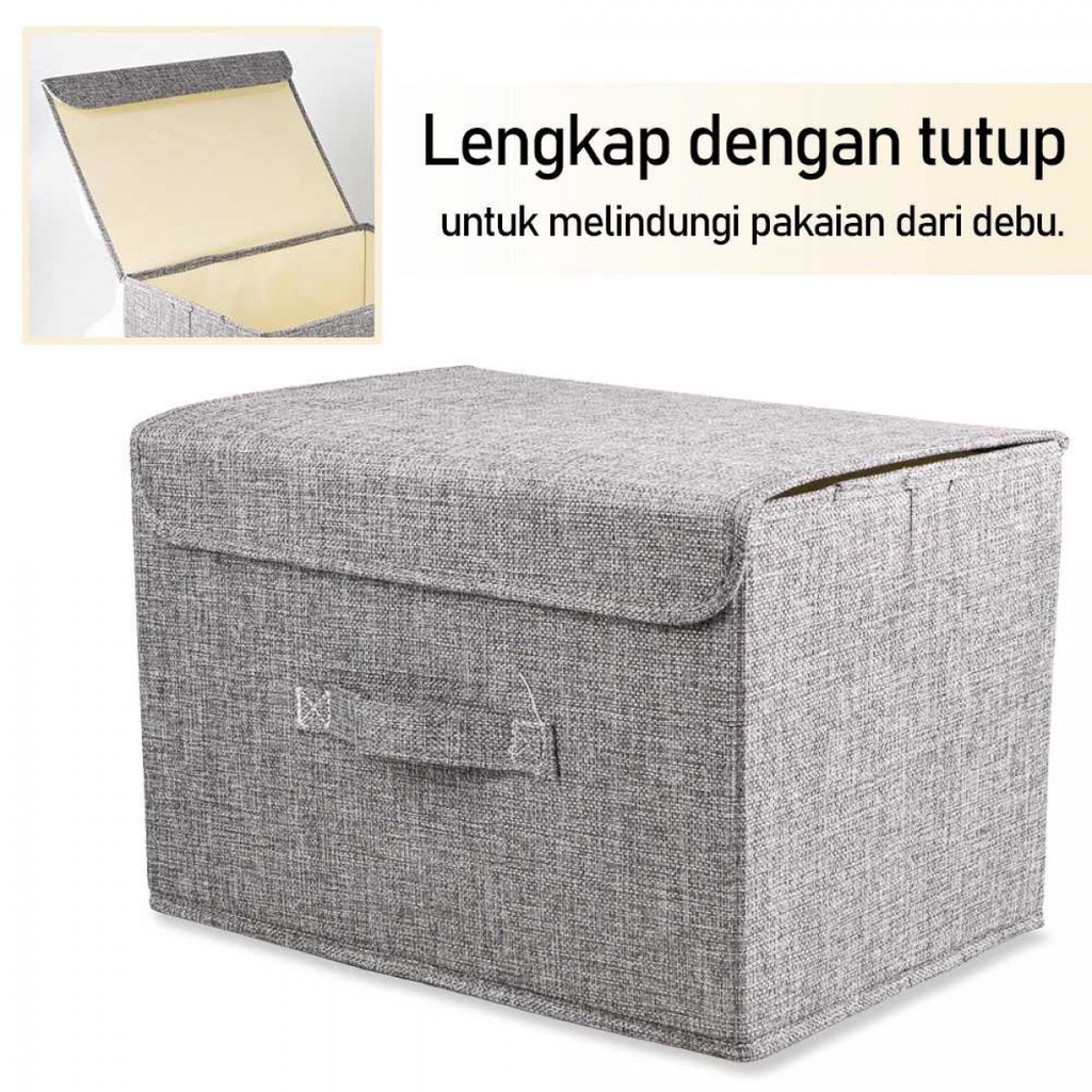 Kotak Penyimpan Lipat Pakaian Serbaguna Storage Box Foldable with Lid