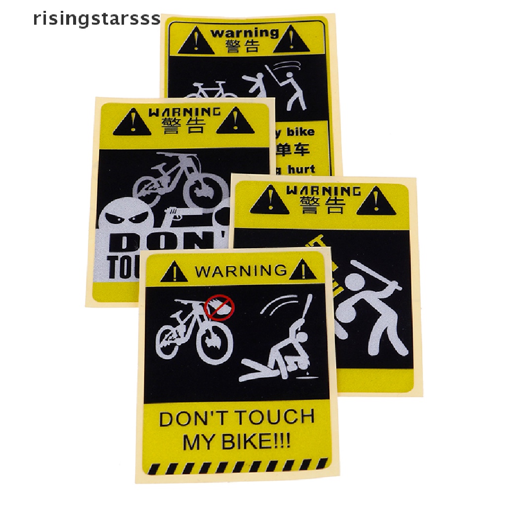 Rsid Span-new DONT TOUCH MY BIKE Sepeda Stiker Peringatan Hias Waterproof Decal Kuning  Sepatu Jelly