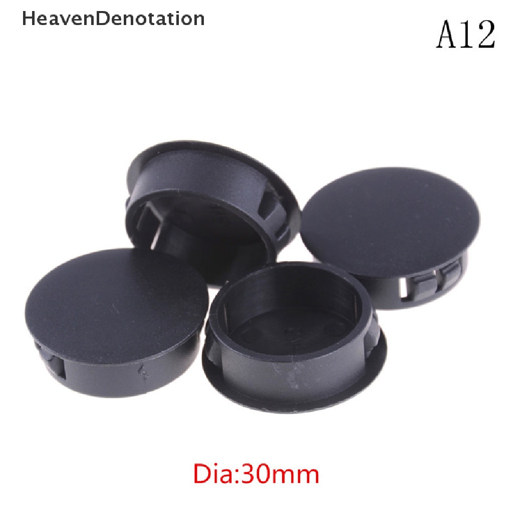 [HeavenDenotation] 4pcs/lot Hitam Plastik Tabung Bulat Lubang Plug Pipe End Cap Penutup HDV