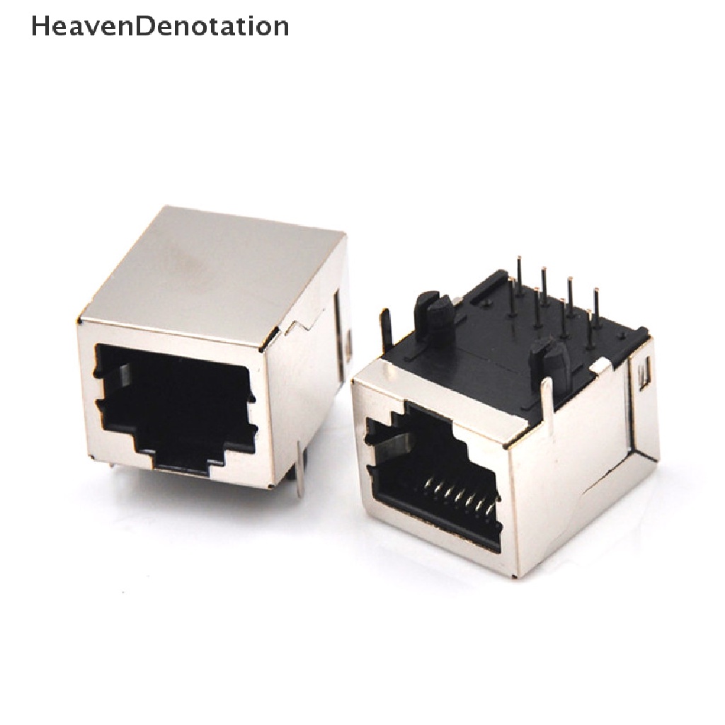 [HeavenDenotation] 10pcs/set RJ45 Network Ethernet 8P 8C Female Socket Konektor 8Pin PCB Mount Qulity Tinggi HDV