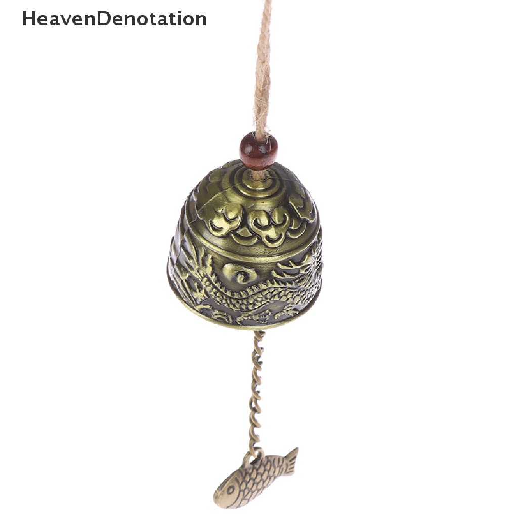 [HeavenDenotation] Vintage Metal Dragon Phoenix Fengshui Bell Gantung Angin Dekorasi Jendela Rumah Sightl  Hdv