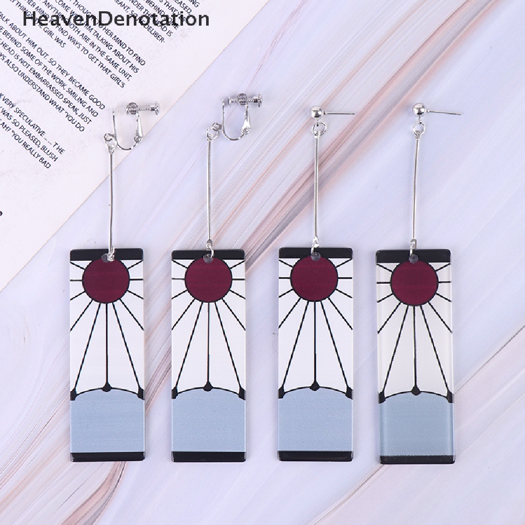 [HeavenDenotation] Anting Tanjiro Fashion Anime Cosplay Props Drop Anting Panjang Untuk Perhiasan Gadis HDV