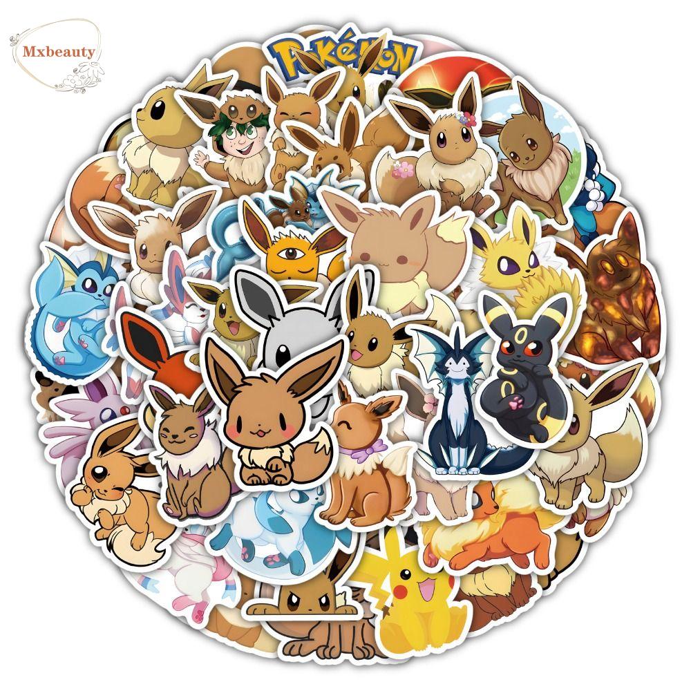 Mxbeauty Stiker Pokemon 50 Pcs DIY Kartun Klasik Anime Gitar Motor Sekolah Kantor Perlengkapan Koper Skateboard Animel Stiker