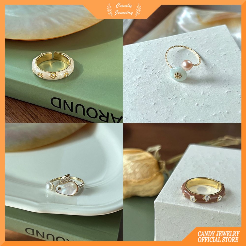 Retro Temperamen Cahaya Mewah Berbagai Cincin Fashion Kepribadian Desain Jari Telunjuk Cincin Cincin Baru Perhiasan Tangan Wanita Permen Perhiasan