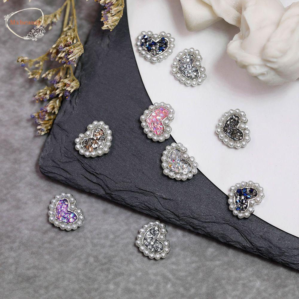 Mxbeauty Ornamen Mutiara Berlian Imitasi Bentuk Hati Gaya Jepang Untuk Nail Art